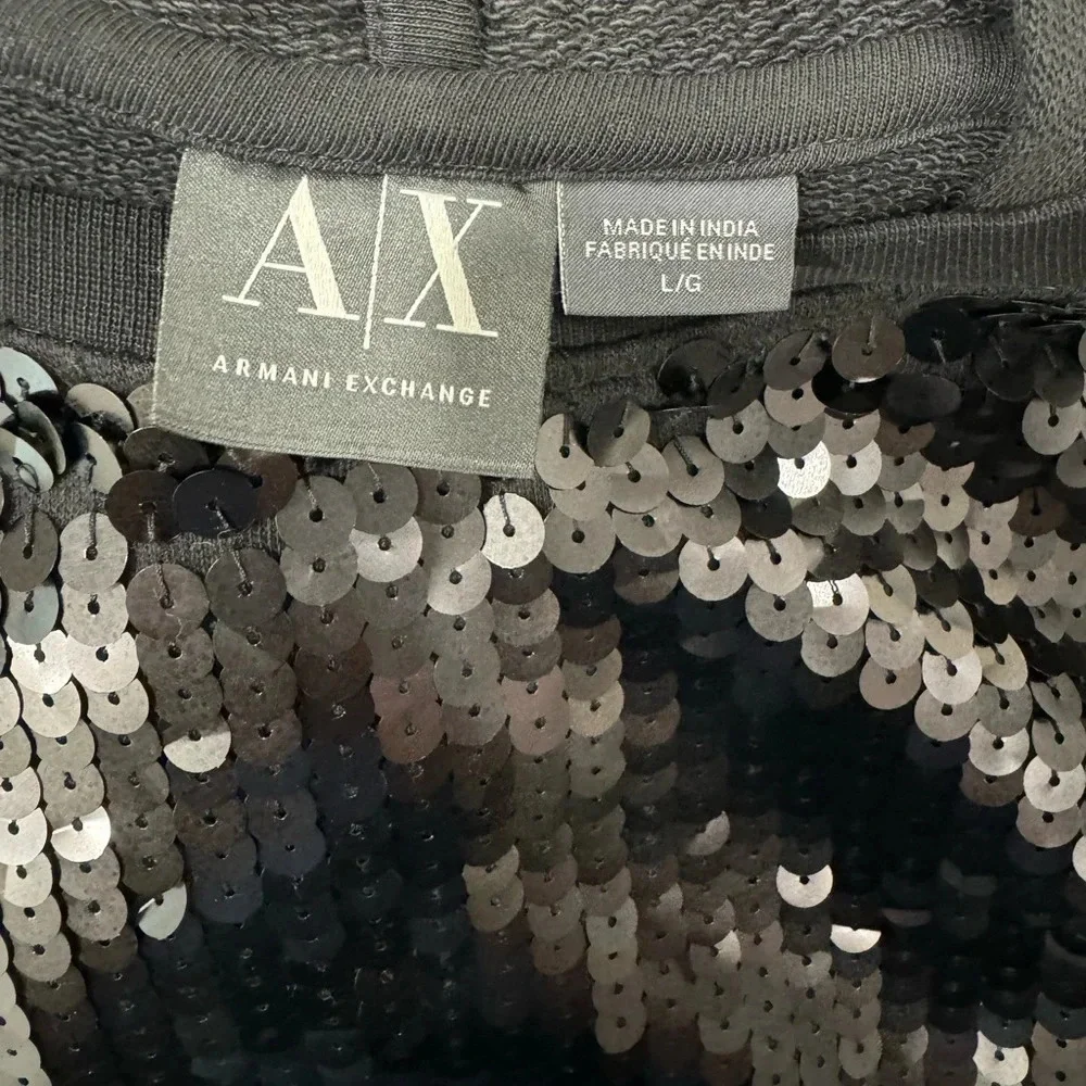 ARMANI EXCHANGE Men's Black Hoodie_Sweatshirt Sz : L